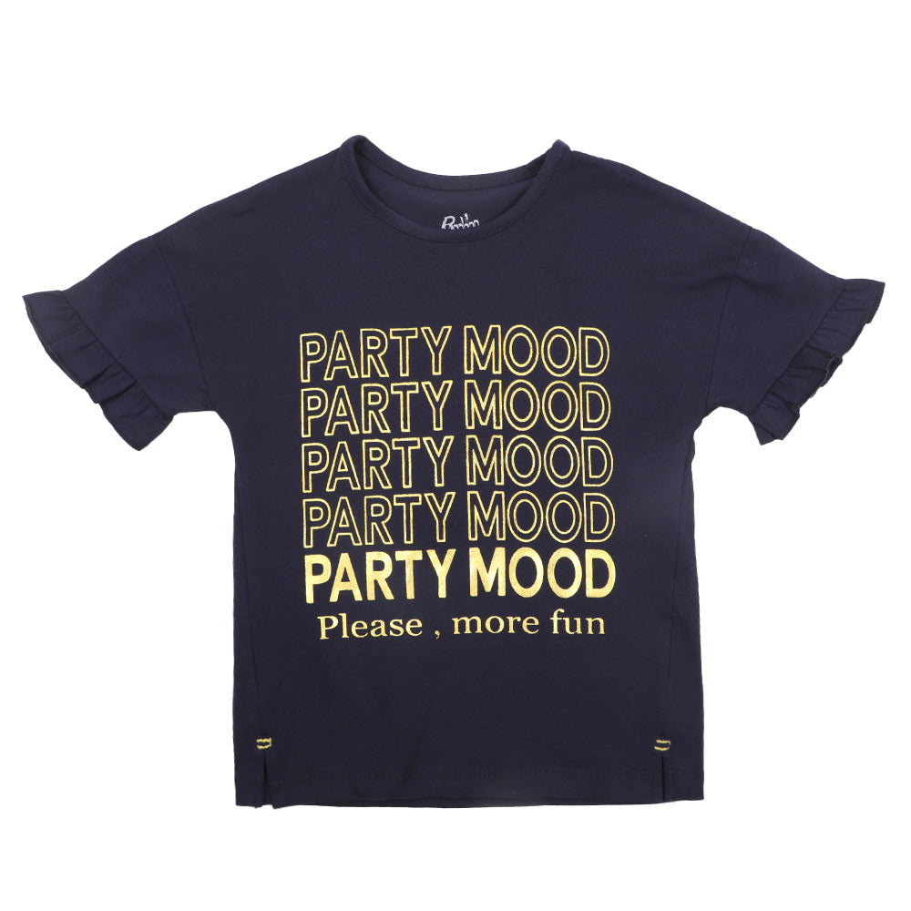 GIRLS T-SHIRT PARTY MOOD - NAVY BLUE  | Z524550545 | BACHA PARTY