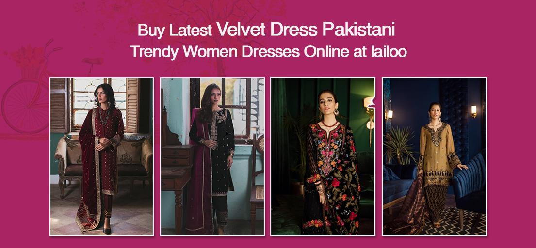 Buy Latest Velvet Dress Pakistani | Trendy Women Dresses Online