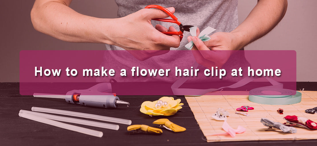 How to make a flower hair clip at home