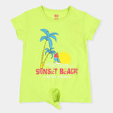 GIRLS T-SHIRT SUNSET BEACH - ACID LIME  | Z533670501 | BACHA PARTY