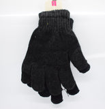 Chenille gloves - Black  | FunkyFish