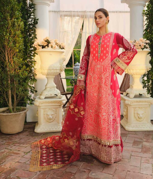 Maryum & Maria Vanity Fair Luxury Lawn Collection'22 Porcelain rose MLFD-036